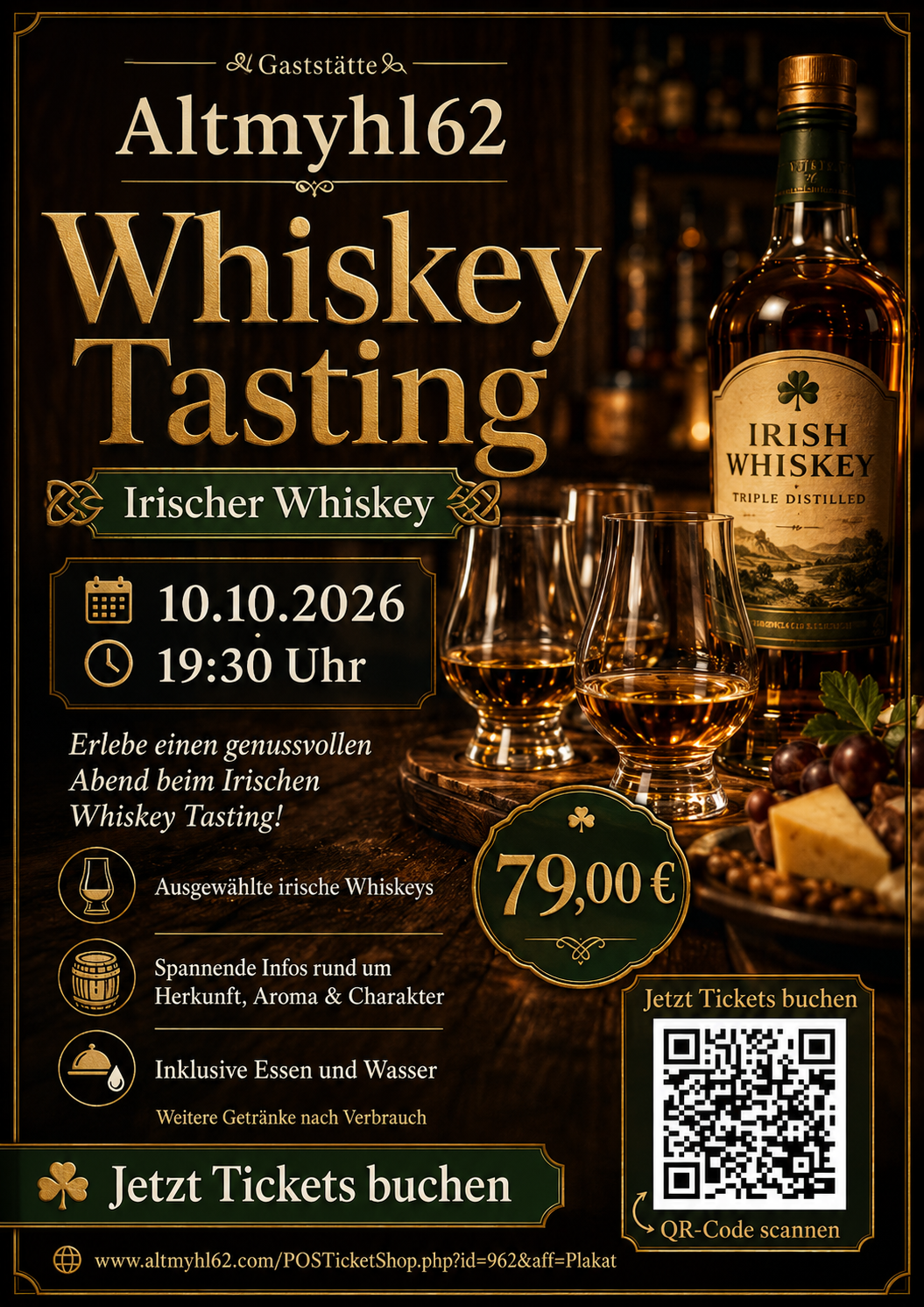 Whiskey Tasting (Irischer Whiskey) am 10.10.2026